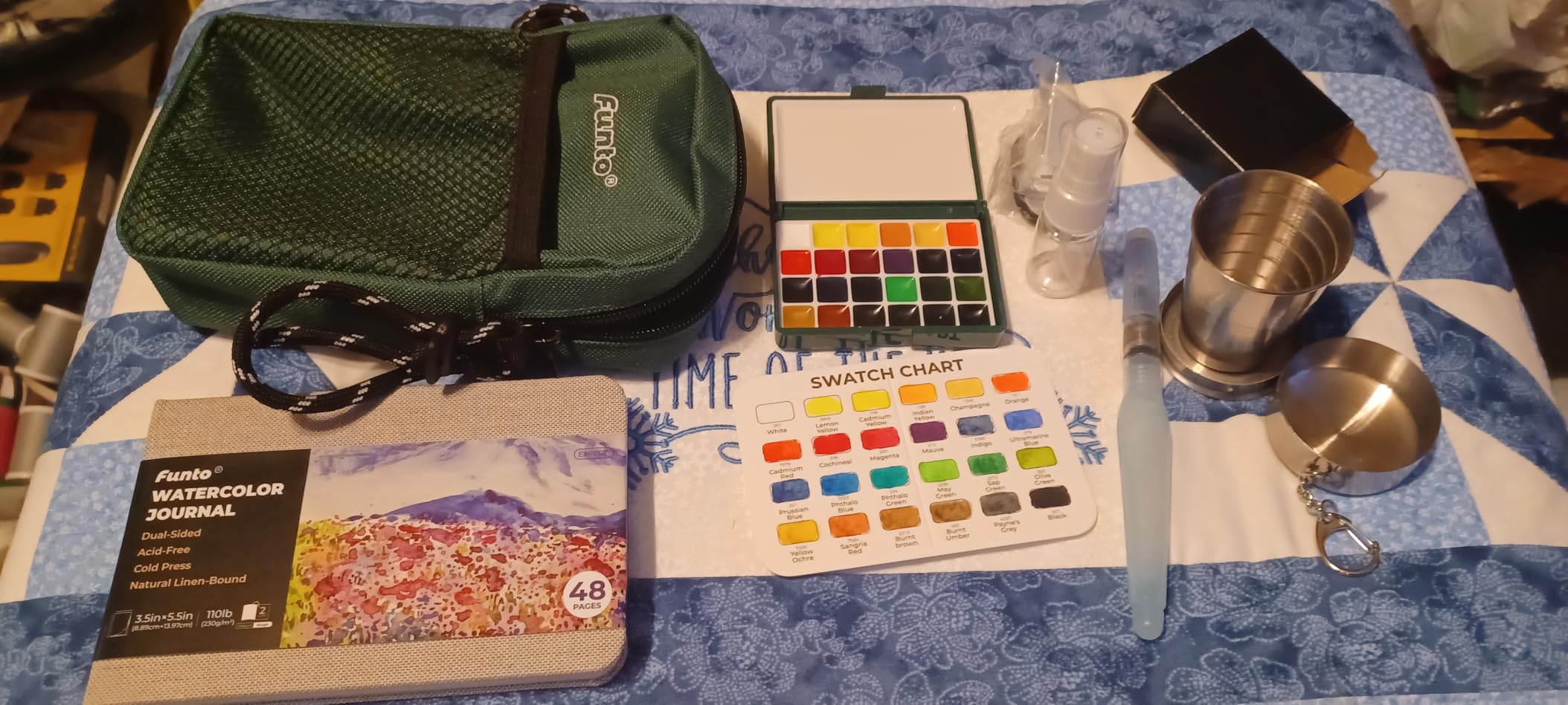 Funto Mini Watercolor Paint Set, All-in-One 24-Color Travel Paint Kit, with Crossbody Bag, Watercolor Journal, Paint Water Cup, Pocket Set for Artists customer photo 2