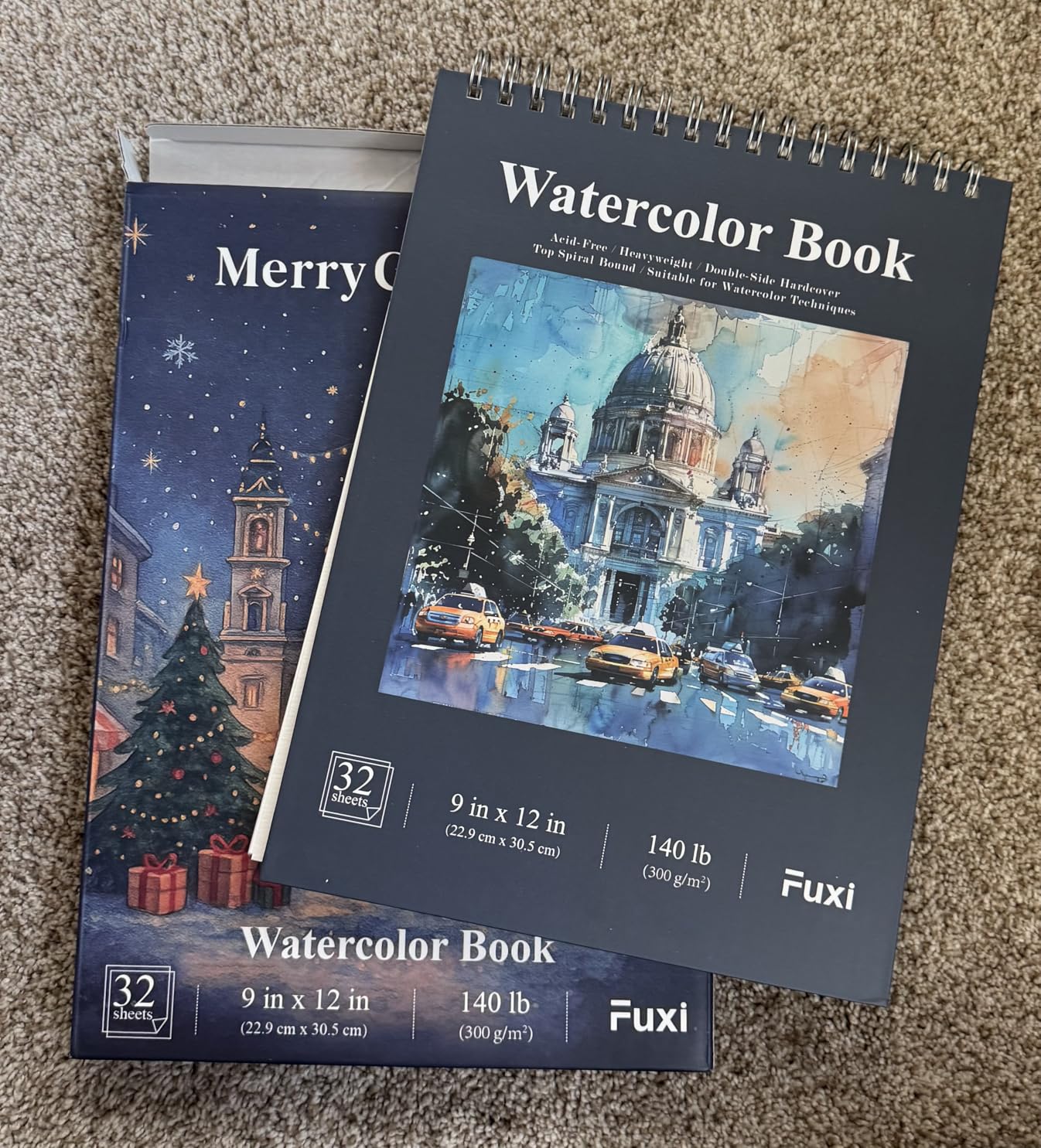 Fuxi Water Color Paper 9 x 12, Watercolor Sketchbook 140 lb Cold Press, 32 Sheets (64 Pages) Watercolor Pad, Perfect for Classroom, Home & Travel, Art Supplies for Artists Gifts. customer photo 2