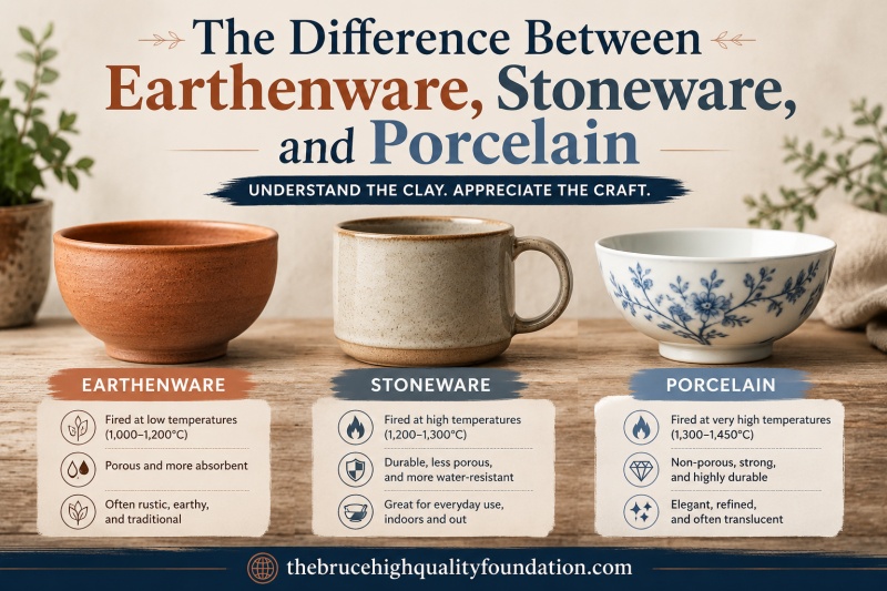 The Difference Between Earthenware, Stoneware, and Porcelain