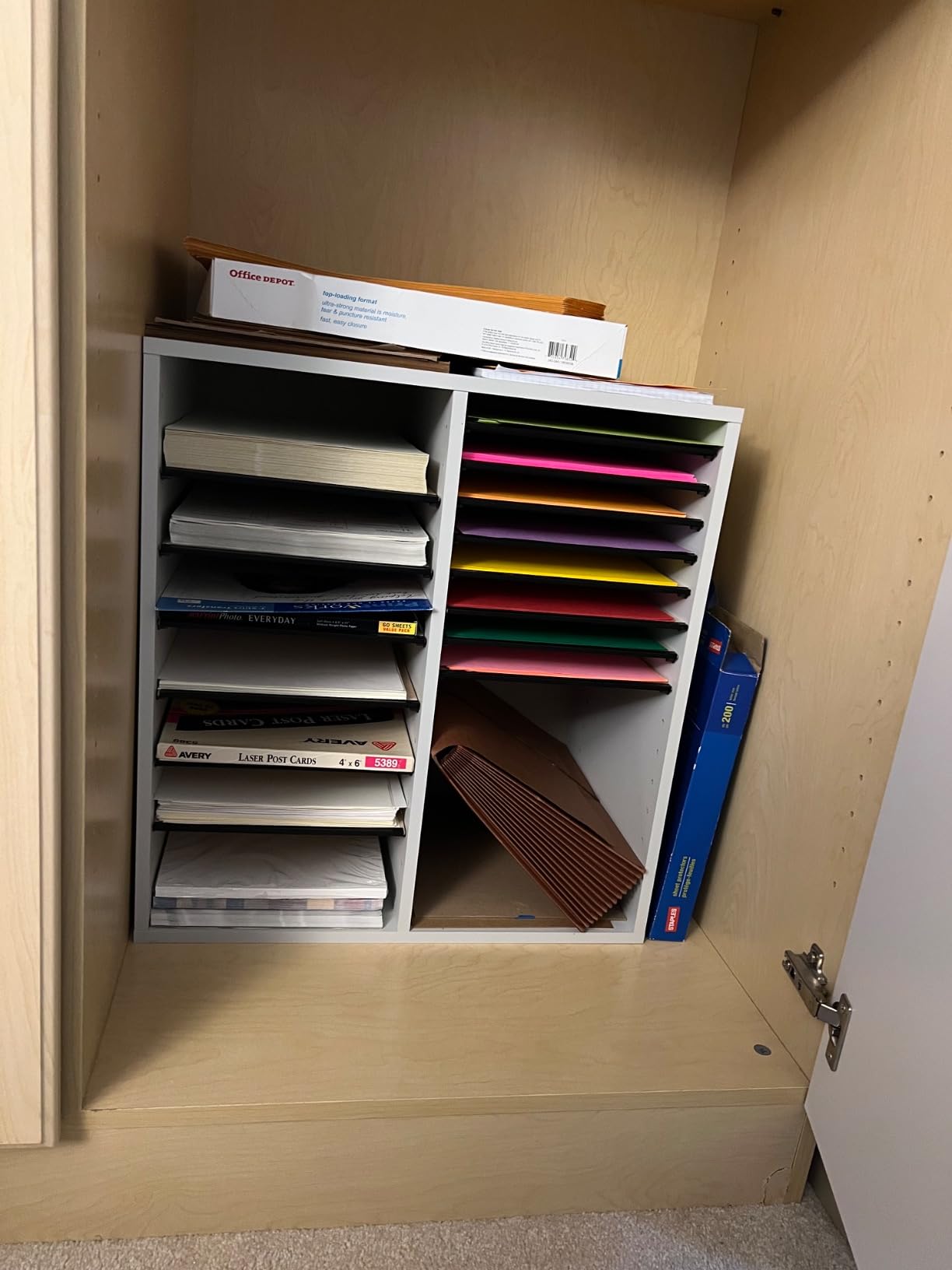 Safco Literature Organizer, 36 Compartments, Office and Classroom Mailbox with Adjustable Shelves, Wood Paper and Mail Sorter, Medium Oak customer photo 1