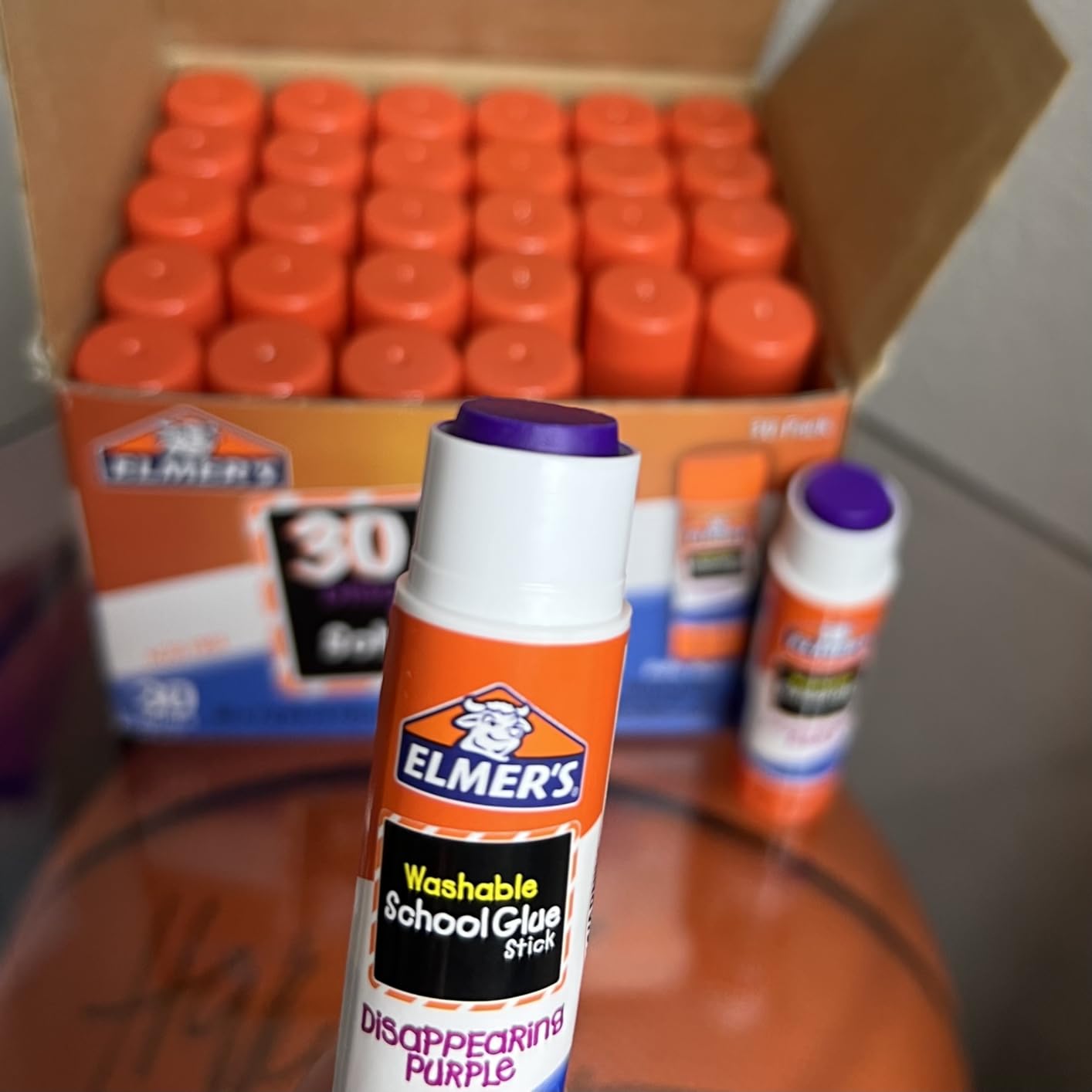 Elmer's Disappearing Purple School Glue Sticks, Washable, 7 Grams, 30 Count - Posters, Back to School, Bulk Pack for Classrooms, #1 Teacher Brand customer photo 2
