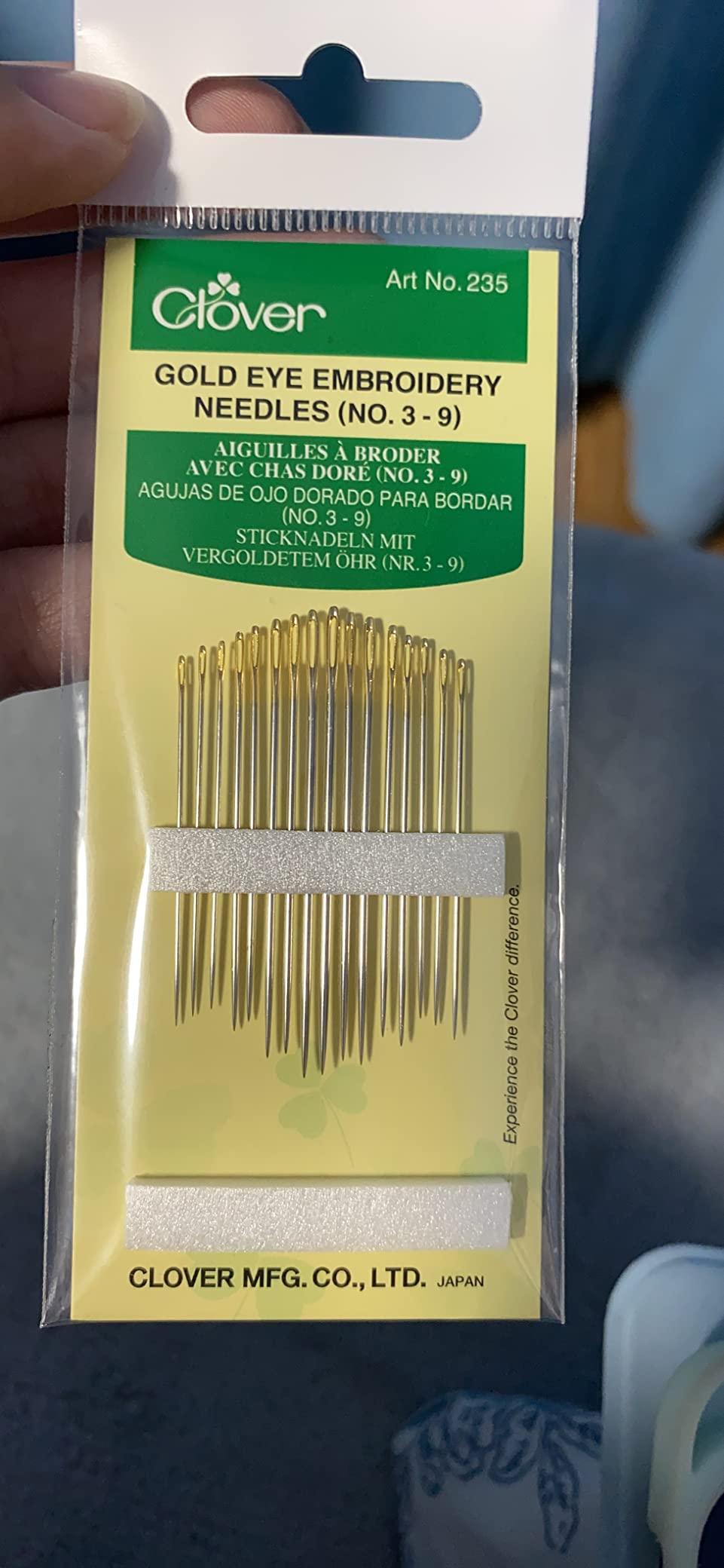 Clover Gold Eye Embroidery Needles Size 3-9 - 16 Pack customer photo 2