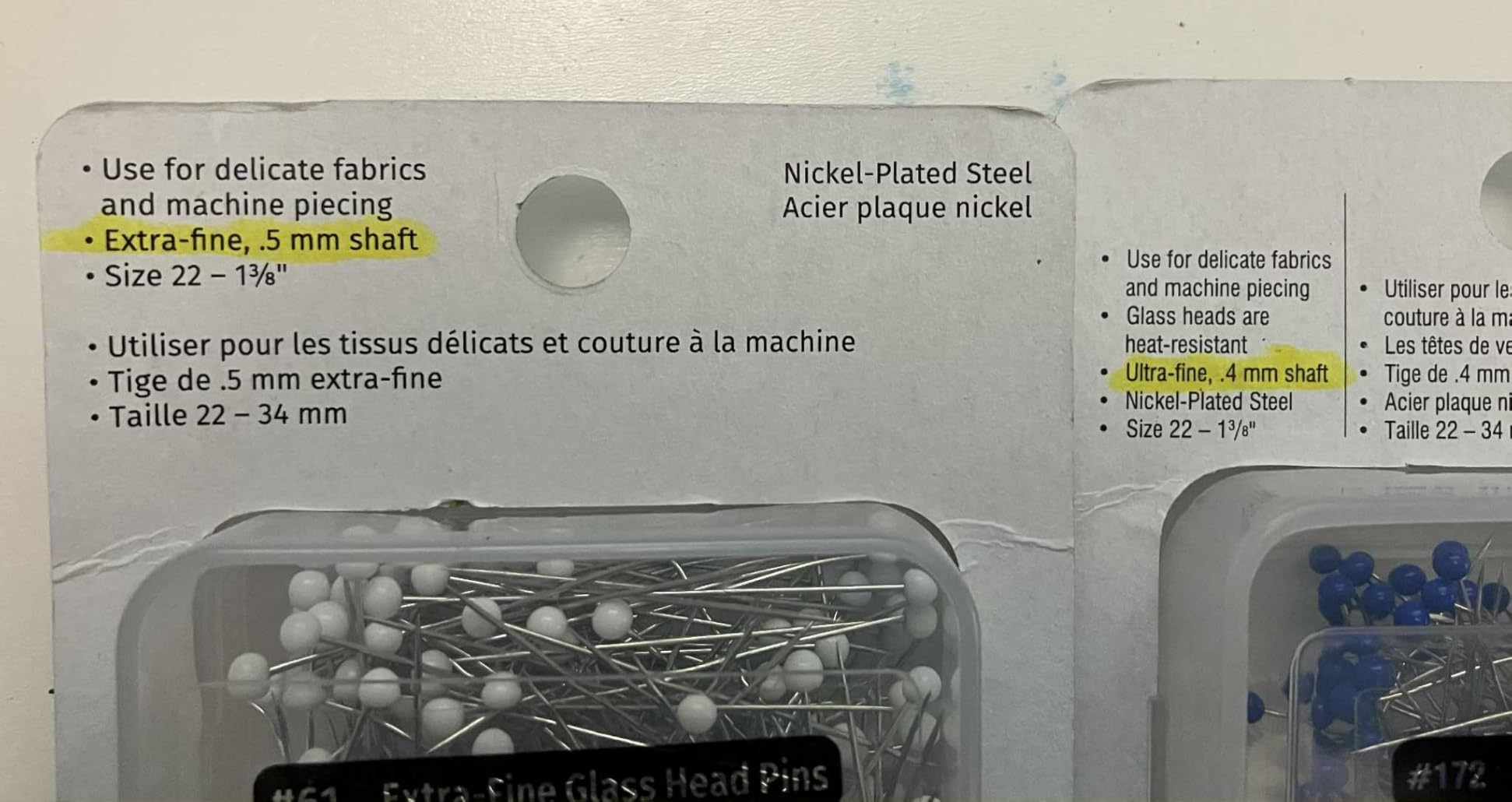 Dritz 61 Glass Head Pins, Extra Fine, 1-3/8-Inch (250-Count), White customer photo 2