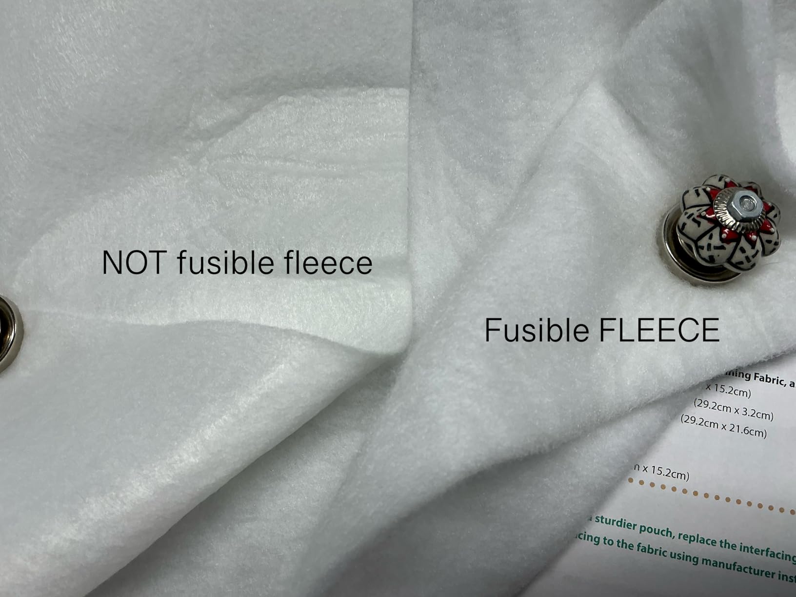 HeatnBond Fusible Fleece Iron-On Interfacing, 20 Inches x 1 Yard, White customer photo 1