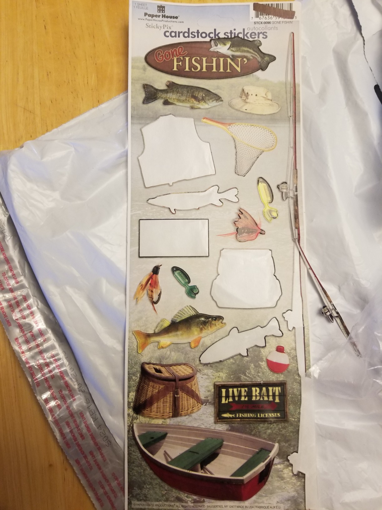 Paper House Productions Cardstock Sticker Sheet for Crafts, Scrapbooking & Collecting - Gone Fishing customer photo 1