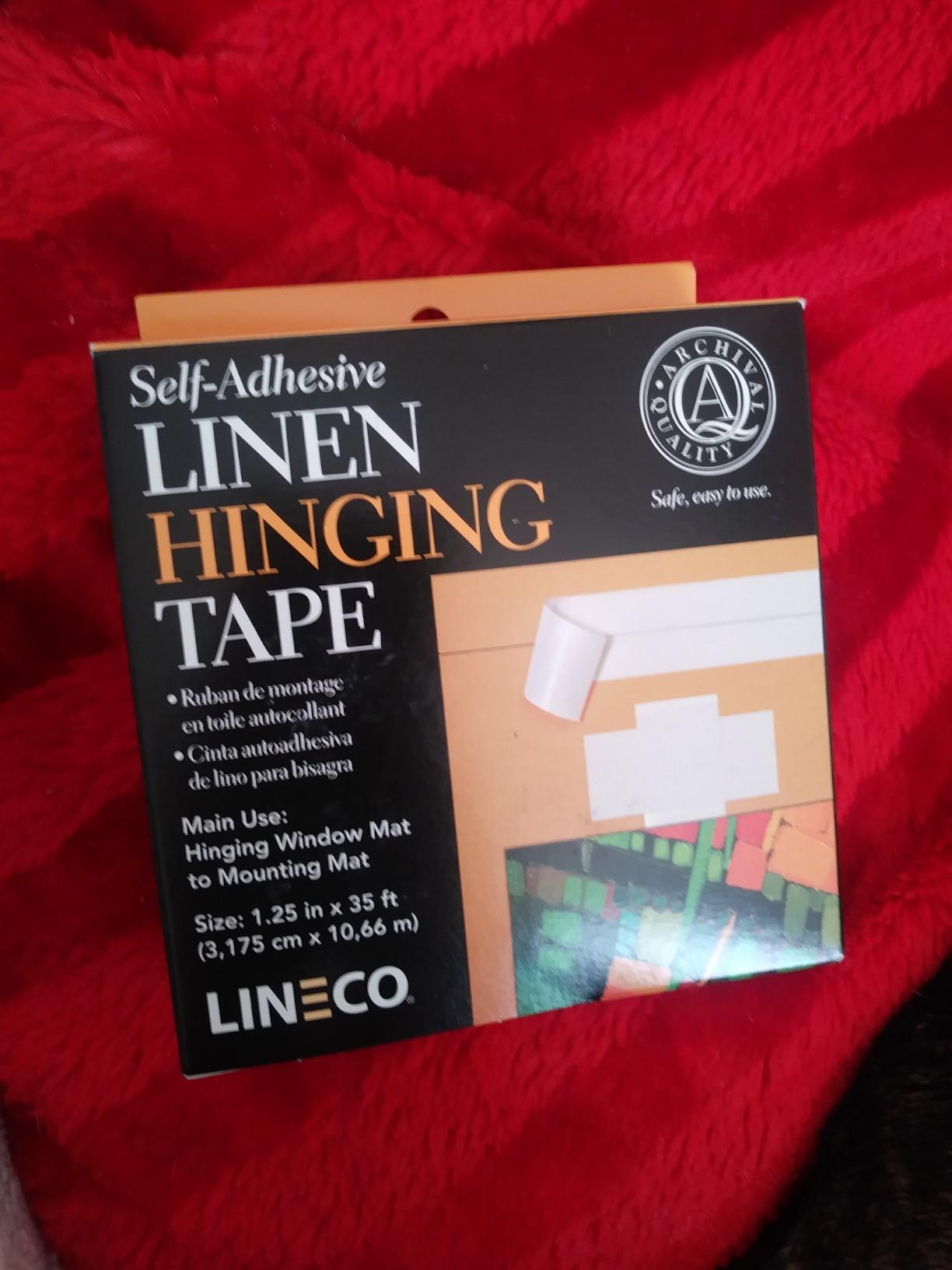 Lineco Self-Adhesive Linen Hinging Tape, 1.25 Inch x 35 Feet, Neutral pH Acrylic Adhesive, Acid-Free, Hinging Artwork, White customer photo 2
