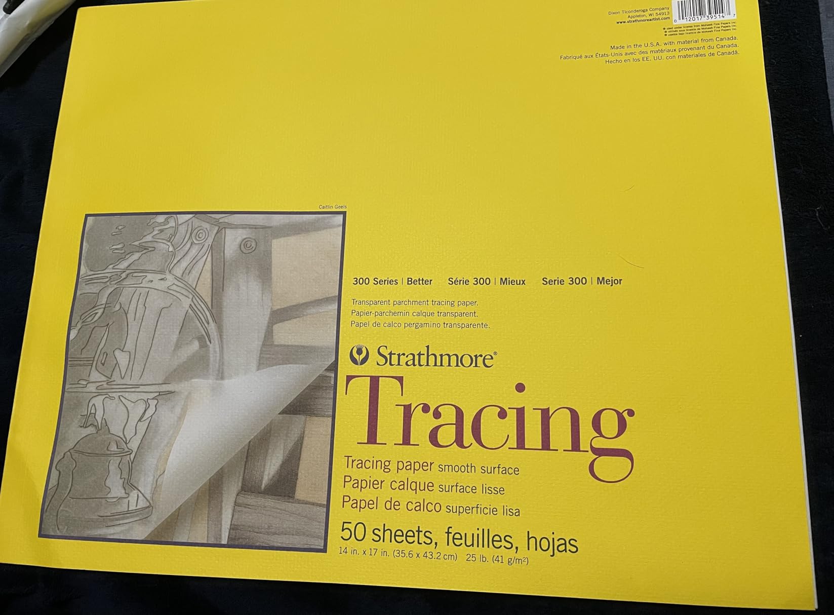 Strathmore 300 Series Tape Bound Tracing Pad, 9 X 12 inches, 25 lb., Transparent, 50 Sheets (370-9) customer photo 2