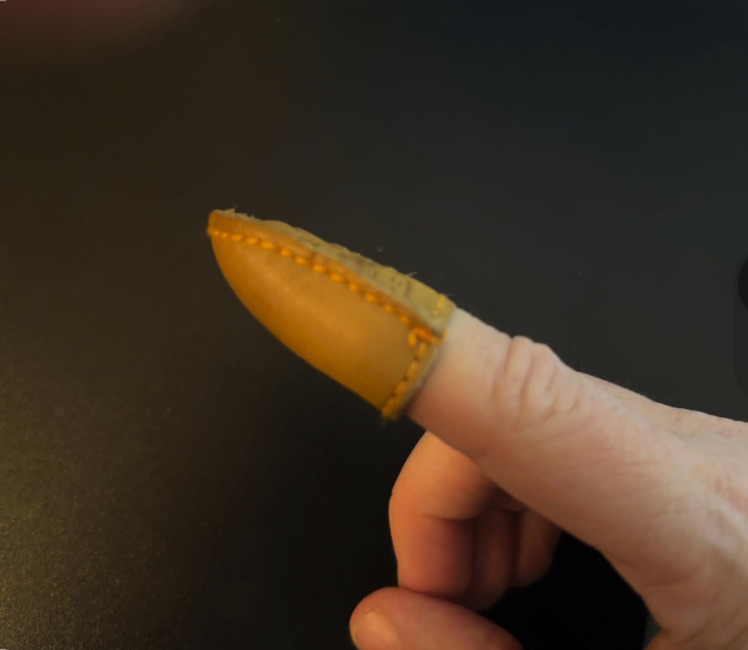 MEDIUM - THIMBLE LEATHER NATURAL (Premium Leather Thimble) customer photo 1