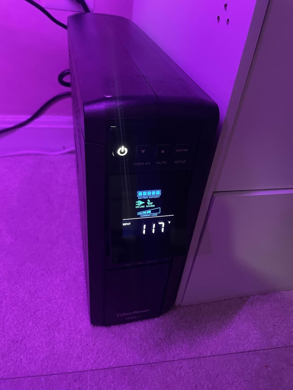 CyberPower CP1500PFCLCD PFC Sinewave UPS Battery Backup and Surge Protector | 1500VA/1000W, 12 Outlets, AVR, Mini Tower, UL Certified customer photo 1