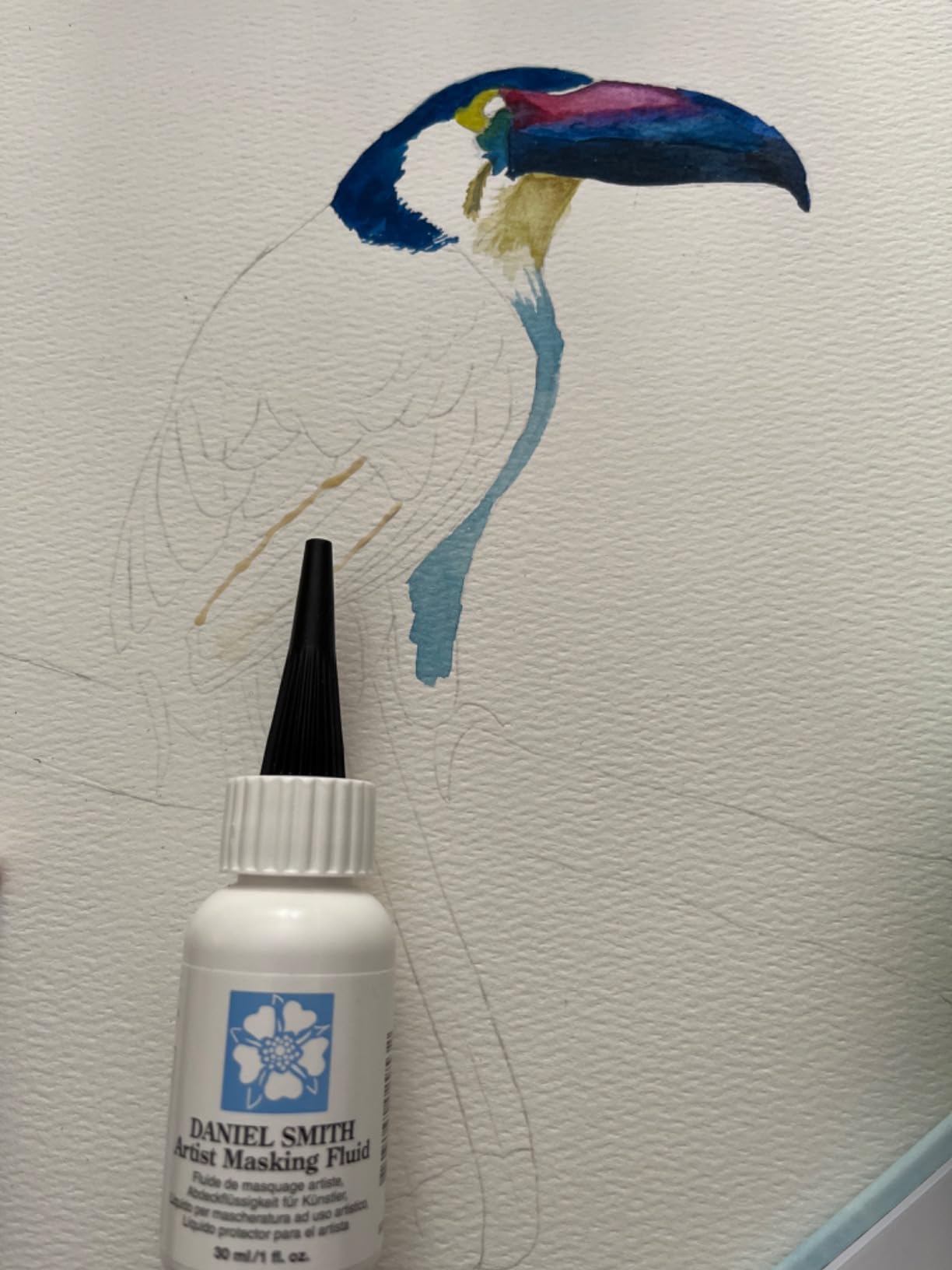 DANIEL SMITH 1oz Bottle with 5 Applicator Tips, Artist Masking Fluid, 284075001, White customer photo 1