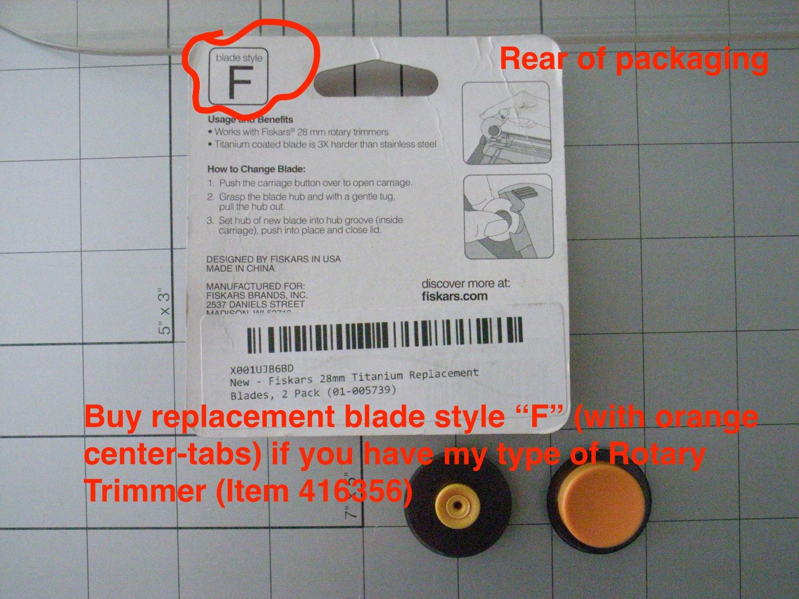 Fiskars 28mm Replacement Titanium Rotary Cutter Blades (2-Pack) - Style F - Compatible with Fiskars 28mm Rotary Paper Cutters customer photo 2
