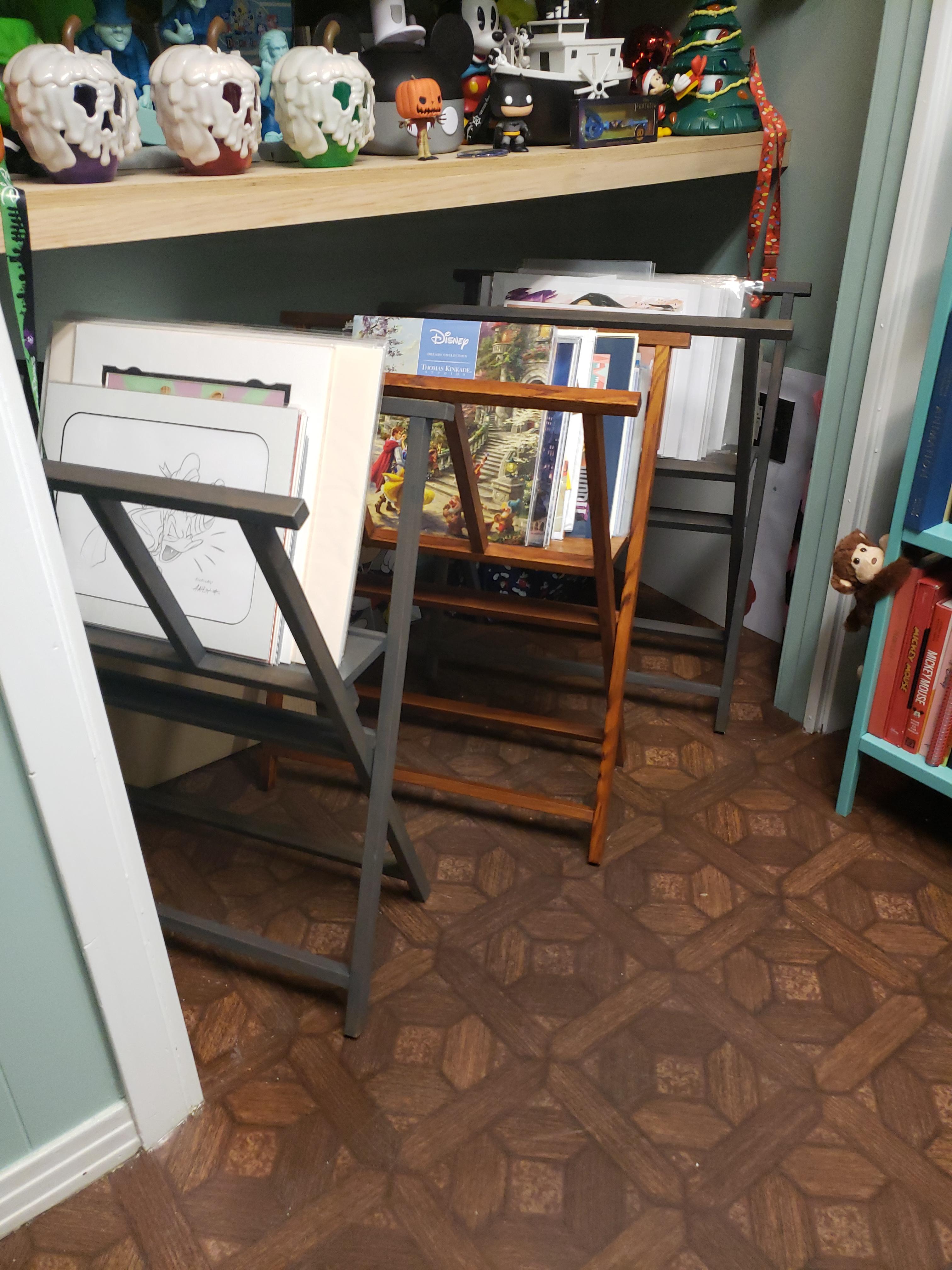 Creative Mark Folding Wood Large Print Rack - Perfect For Display of Canvas, Art, Prints, Panels, Posters, Art Gallery Shows, Storage Rack - [BeechWood Finish] customer photo 1