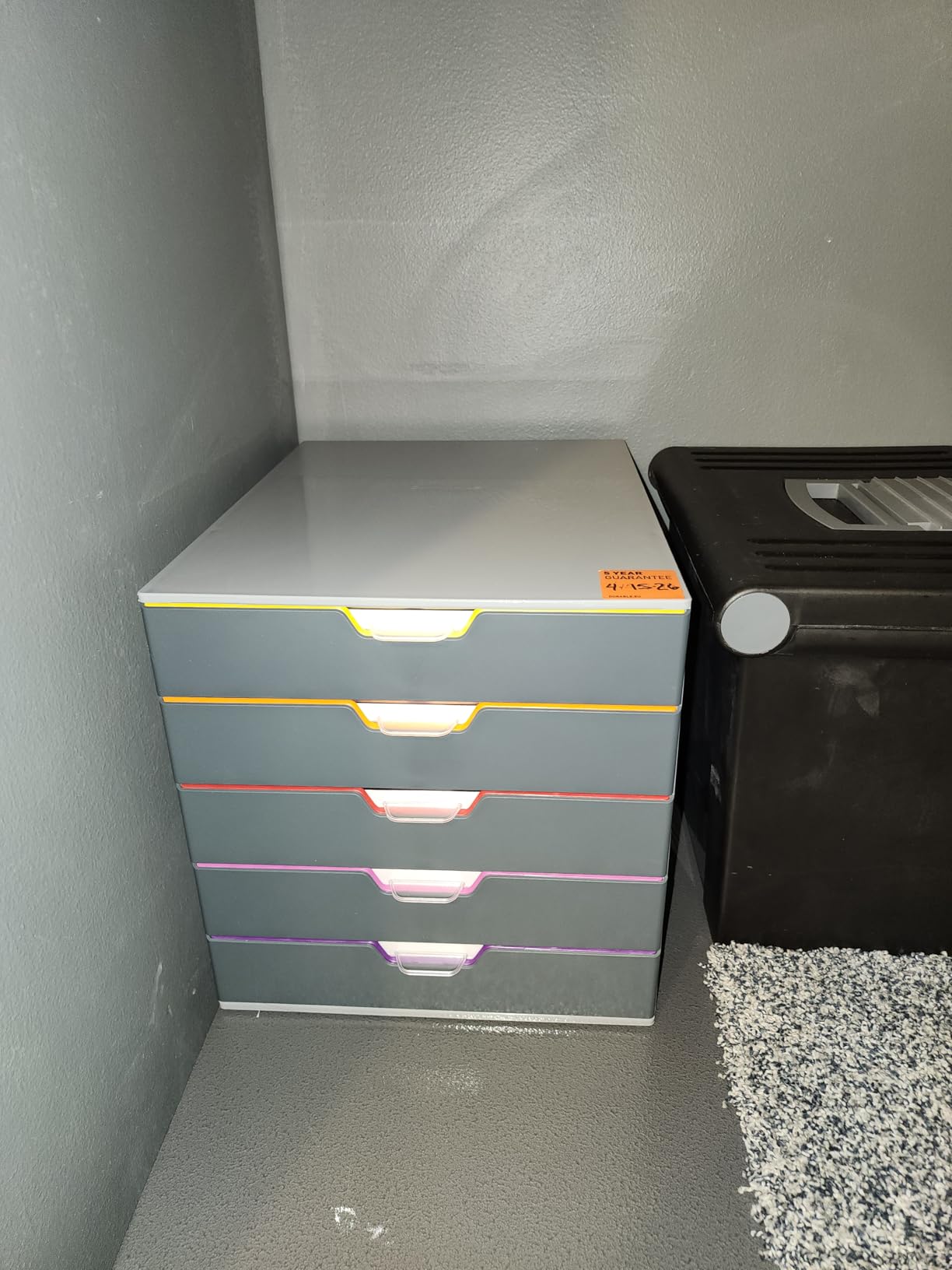 Durable Varicolor 10 Drawer Unit - Gray Desktop Drawer Set with 10 Color Coded Draws - Letter to Folio Size Files - Perfect for Storing Documents and Paper Work customer photo 1