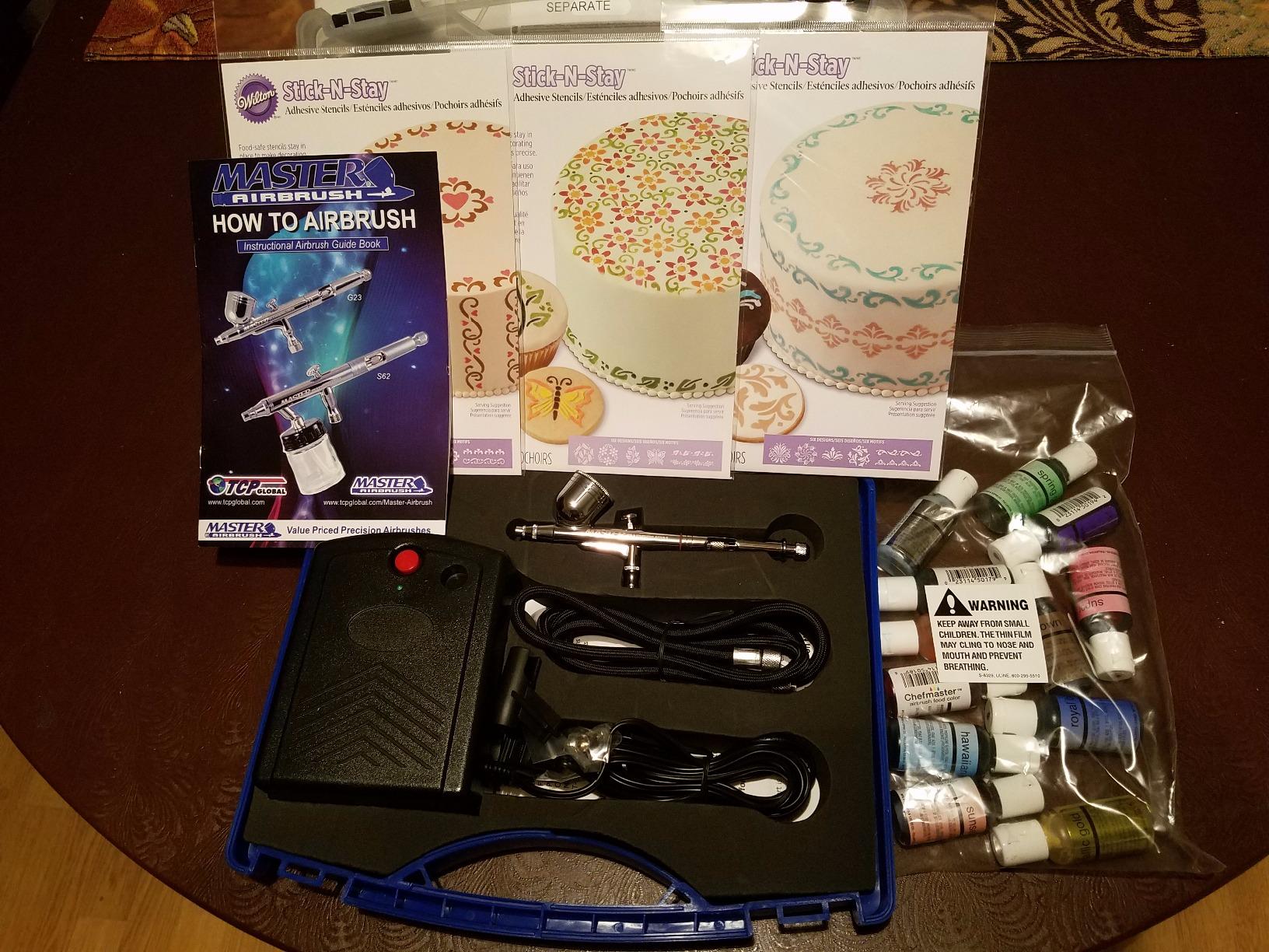 Master Airbrush Cake Decorating Airbrush Kit with Compressor, 12 Color Chefmaster Food Coloring Set, Gravity Feed Dual-Action Air Brush & How-To Manual - Cake Airbrush Kit for Cupcakes, Cookies customer photo 2