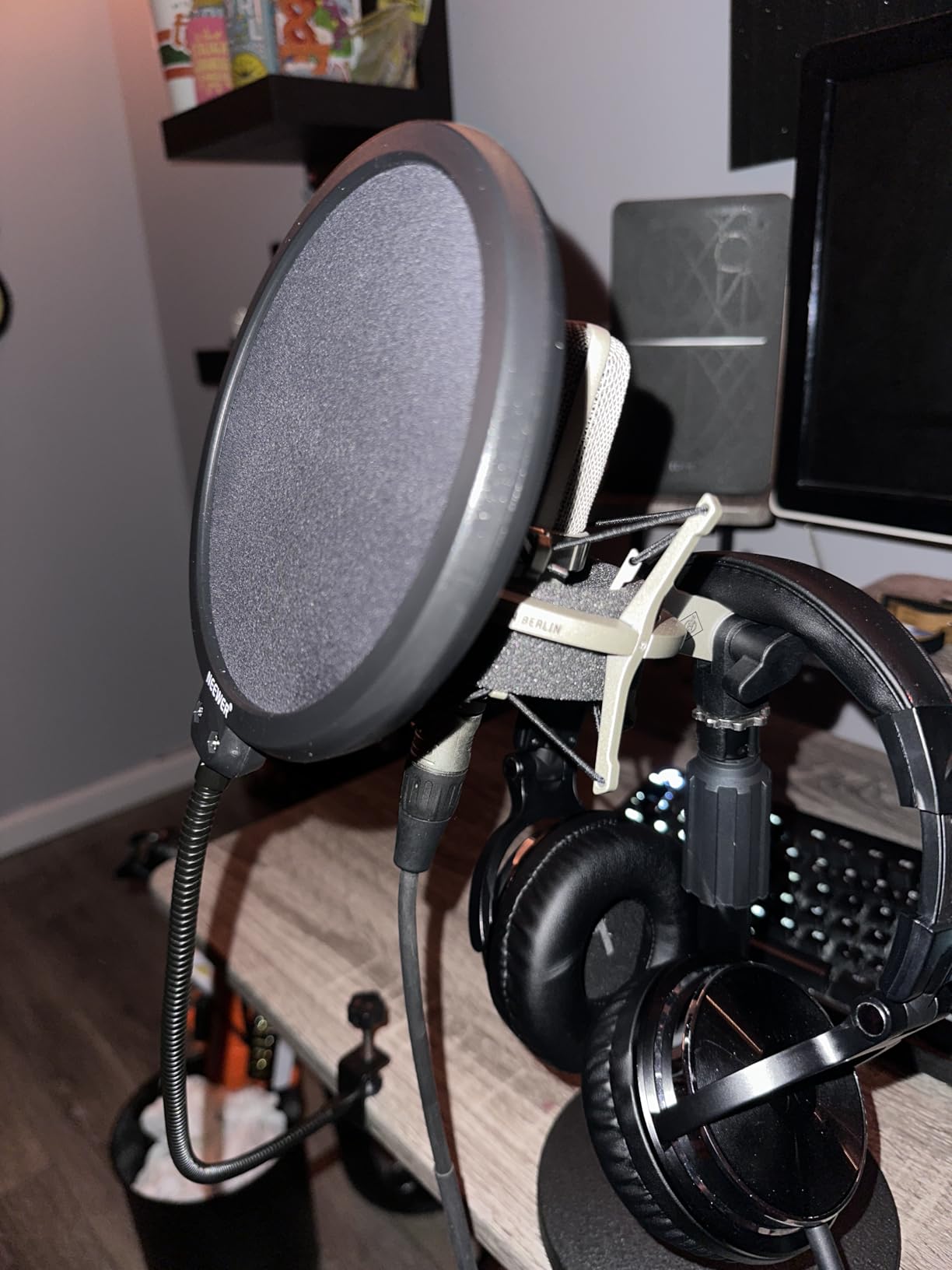Neewer Professional Microphone Pop Filter Shield Dual Layered Wind Pop Screen With A Flexible 360 Degree Gooseneck Clip Stabilizing Arm customer photo 2