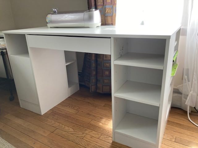 South Shore Crea Craft Table with Open and Closed Storage, Pure White customer photo 2