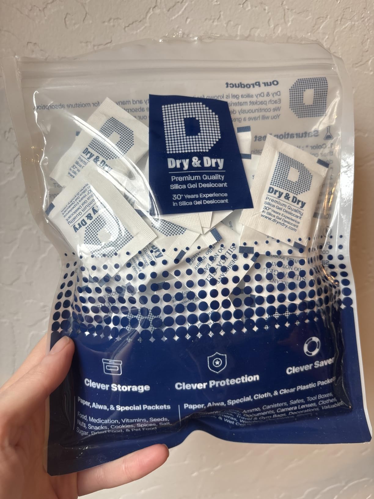 Dry & Dry 5 Gram [50 Packets] Silica Gel Packets Silica Gel Desiccants - Rechargeable Moisture Absorbers customer photo 2