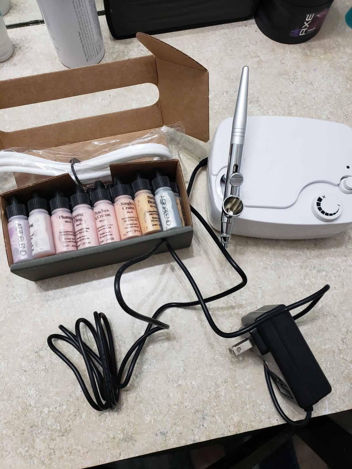 Aeroblend Airbrush Makeup PRO Starter Kit - Professional Cosmetic Airbrush Makeup System - 24 Color customer photo 2