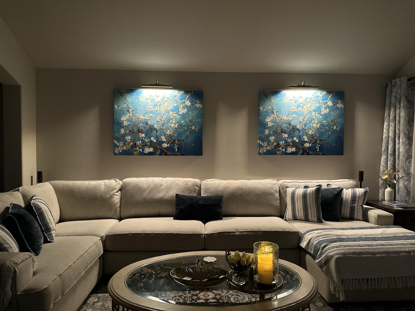 Wieco Art Huge Gallery Wrapped Giclee Canvas Print by Classic Van Gogh Reproductions, Almond Blossom Modern Canvas Wall Art Ready to Hang for Living Room Bedroom Home Office Decorations customer photo 2