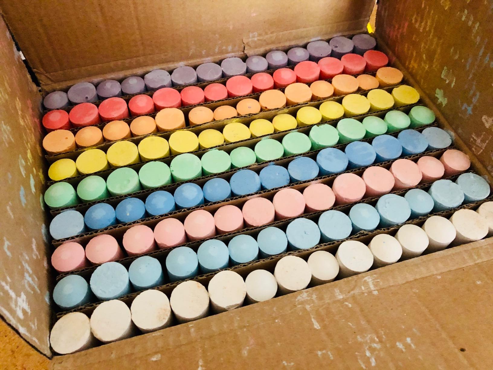 Color Splash S&S Worldwide Sidewalk Chalk Bulk Set - 126 Break-Resistant Jumbo Chalk Sticks, 9 Colors customer photo 2