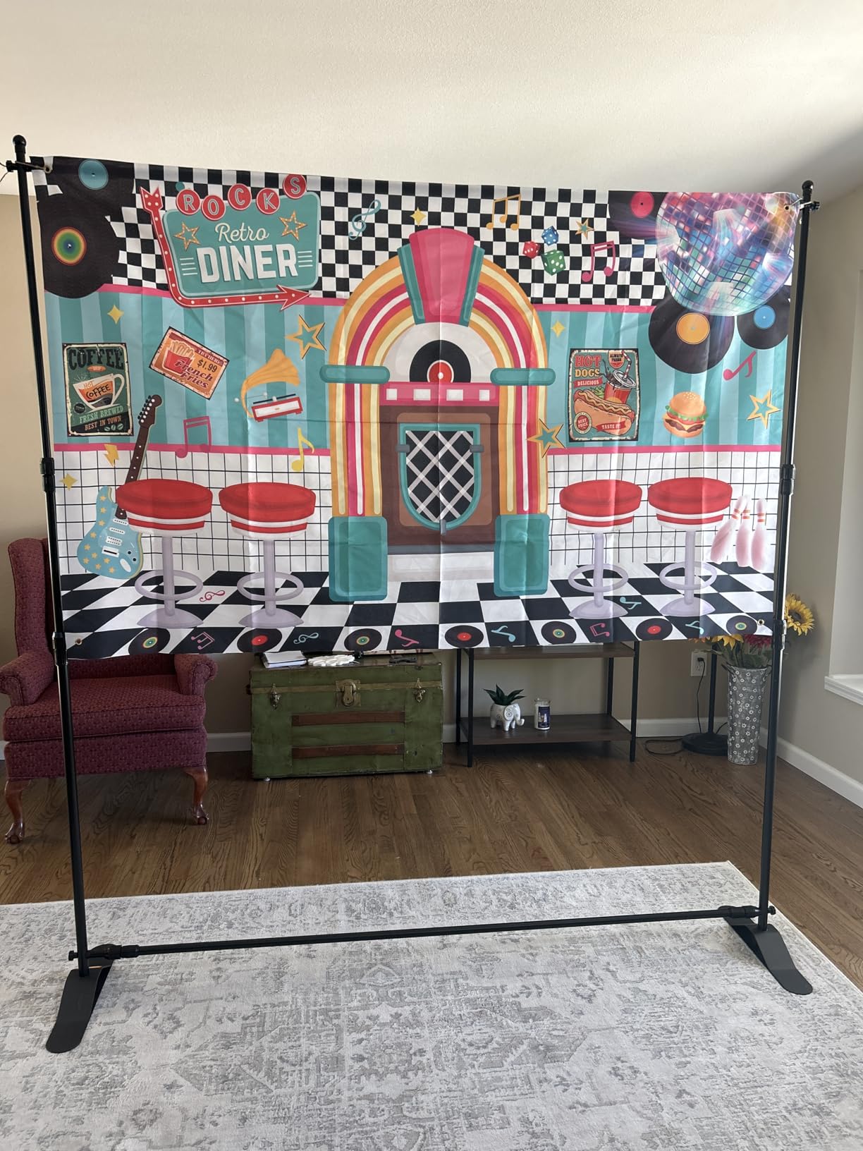 VEVOR Backdrop Stand 10 x 8 Ft, Height Adjustable Background Stand with 1 Carrying Bag, Photo Backdrop for Party Wedding Studio Trade Show customer photo 1