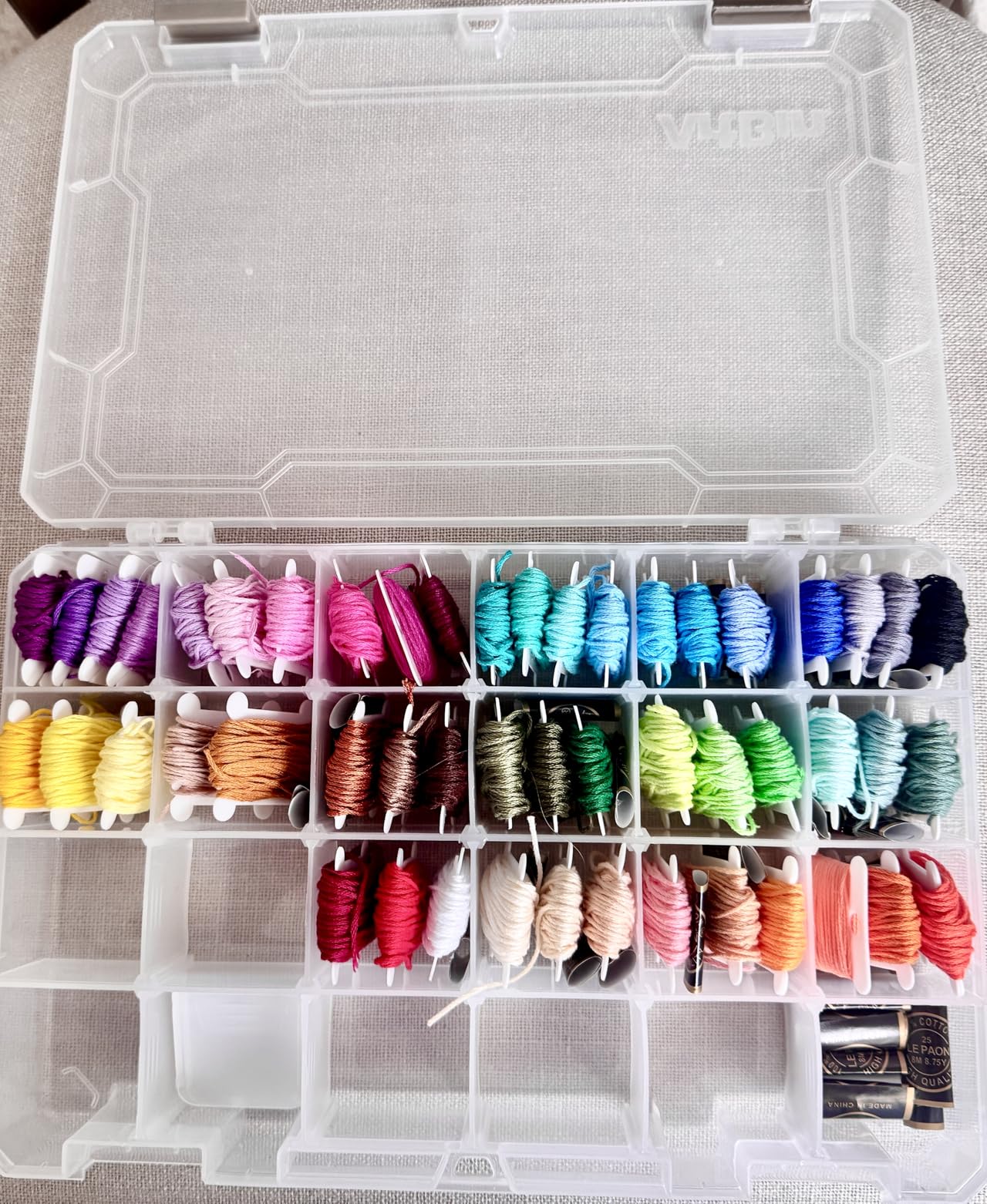 ArtBin Floss Finder Box: Clear Sewing Organizer with 6 Compartments, 12 Dividers, Durable - Perfect for Embroidery Floss and Small Sewing Supplies Storage customer photo 1