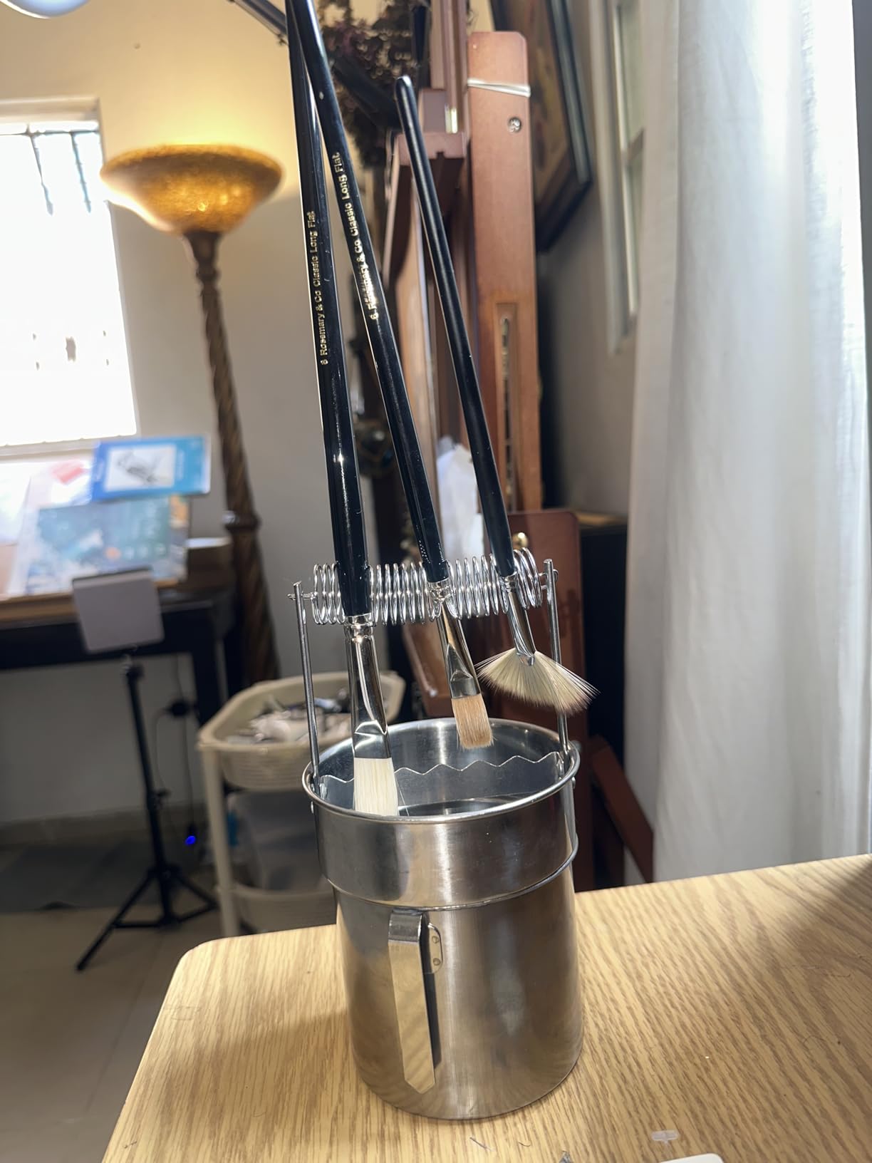 U.S. Art Supply Stainless Steel Paint Brush Washer with Wash Tank, Spiral Holder, and Sediment Grate - Oil Paint Brush Cleaner for Artists customer photo 1