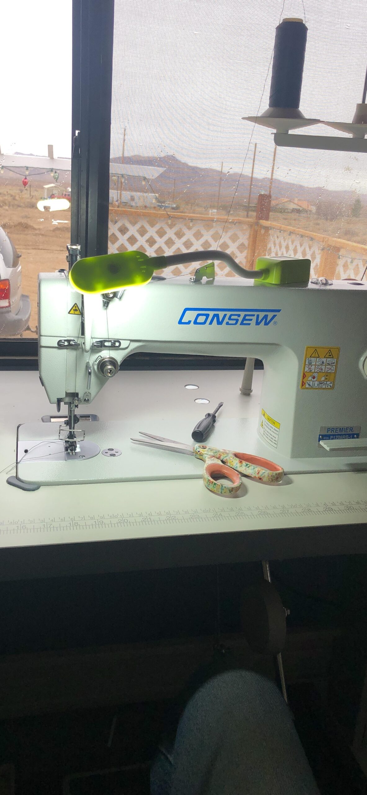 Consew Upholstery Walking Foot Industrial Sewing Machine with Table and Servo Motor customer photo 1