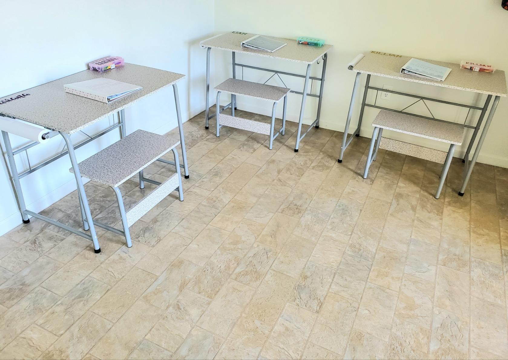 SD Studio Designs Project Center, 55128 Craft Table Play Desk with Bench, Grey, 37.75