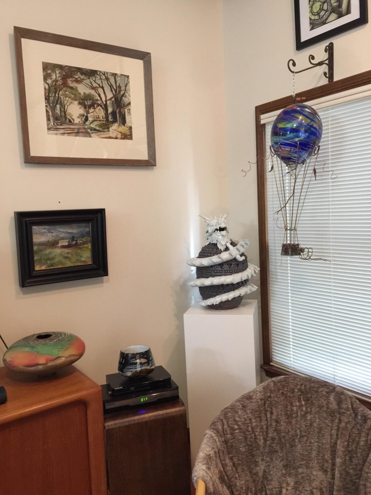 Laminate Pedestal - Art Display, Sculpture Stand, Statue Display - 15 X 15 Top - 36 Tall (Black) customer photo 2