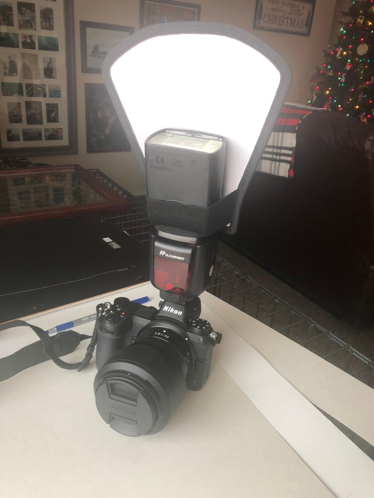 waka Flash Diffuser Reflector Kit - Bend Bounce Flash Diffuser+ Silver/White Reflector for Speedlight, Universal Mount for Canon, Nikon, etc. customer photo 2