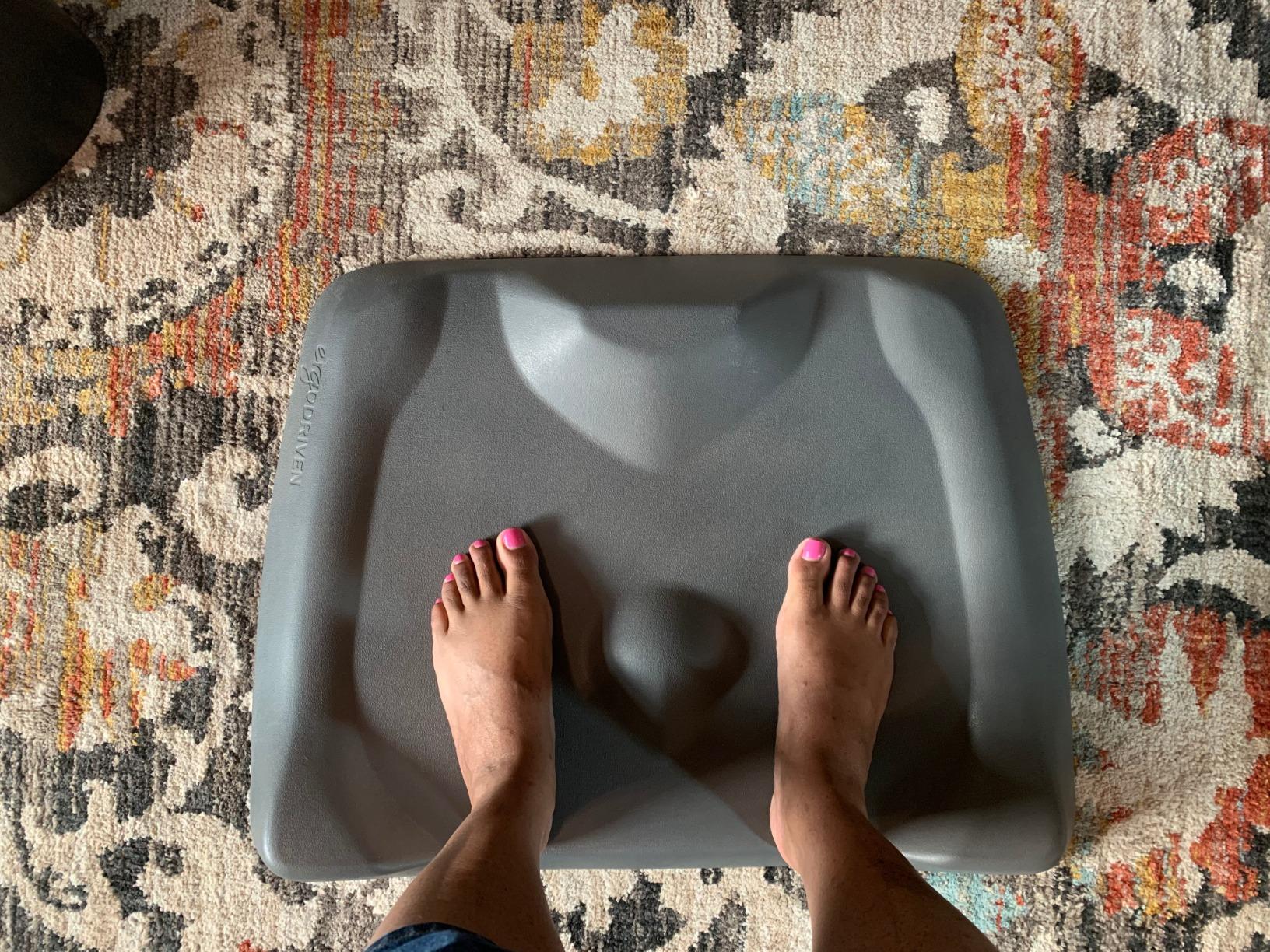 Standing Desk Mat - Topo Mini by Ergodriven | The Smaller Not-Flat Anti-Fatigue Standing Desk Mat with Calculated Terrain | Ultra-Thick Premium Comfort Foam, Durable, No PFAs or PVC | Obsidian Black customer photo 2