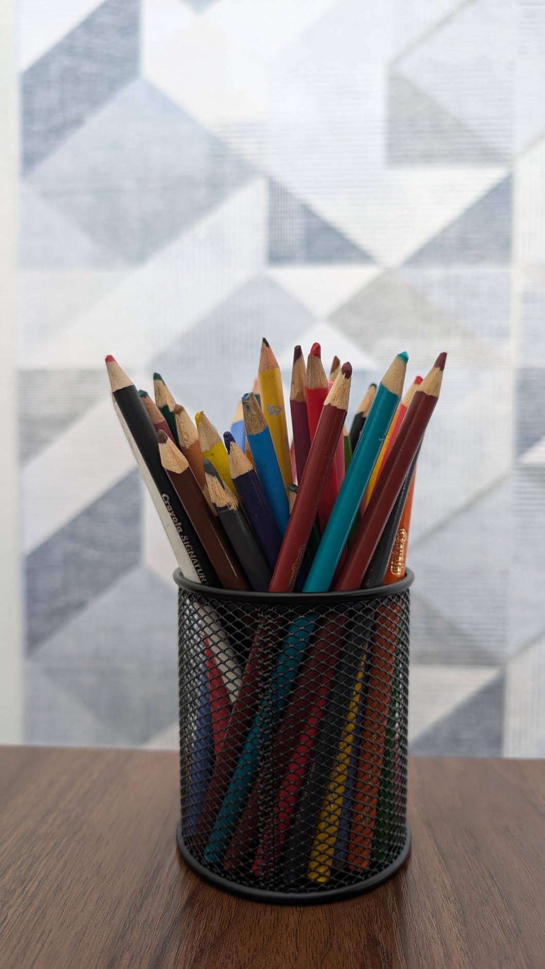 MaxGear Pen Holder for Desk, Premium Mesh Metal Pencil Holder Pen Cup Marker Organizer Makeup Brush Holders, Desk Accessories & Workspace Organizers for Home, School & Office, 5.4'', 2 Pack customer photo 1