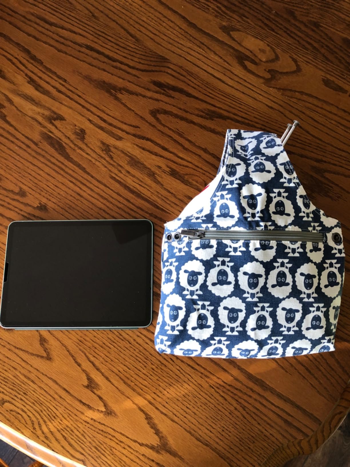 Teamoy Knitting Tote Bag (L12.2 x W7.5), Travel Project Wrist Bag for Knitting Needles (up to 11 Inches), Yarn and Crochet Supplies, Perfect Size for Knitting on The Go (Small, Sheep) customer photo 1