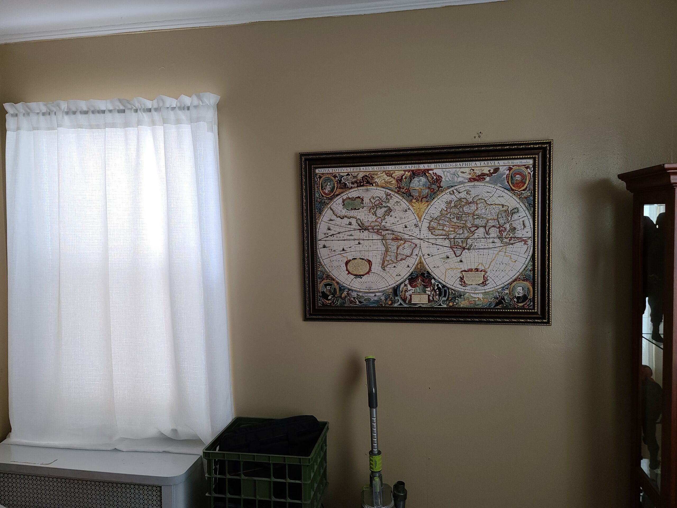 ELITEART-Old Vintage World Map Oil Painting Reproduction Giclee Wall Art Canvas Prints-Framed Size:39