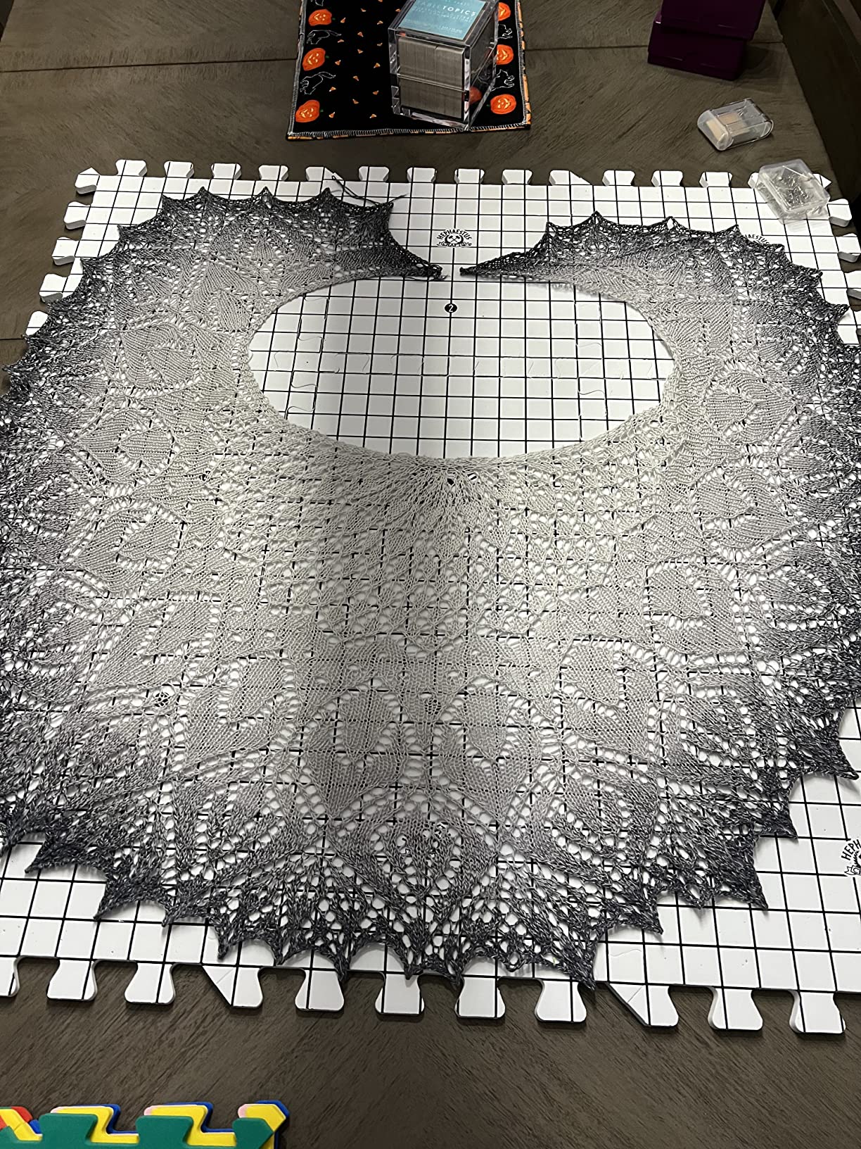 Hephaestus Crafts Blocking Mats for Knitting - Pack of 9 GRAY Blocking Boards with Grids for Needlepoint or Crochet. 150 T-pins customer photo 1