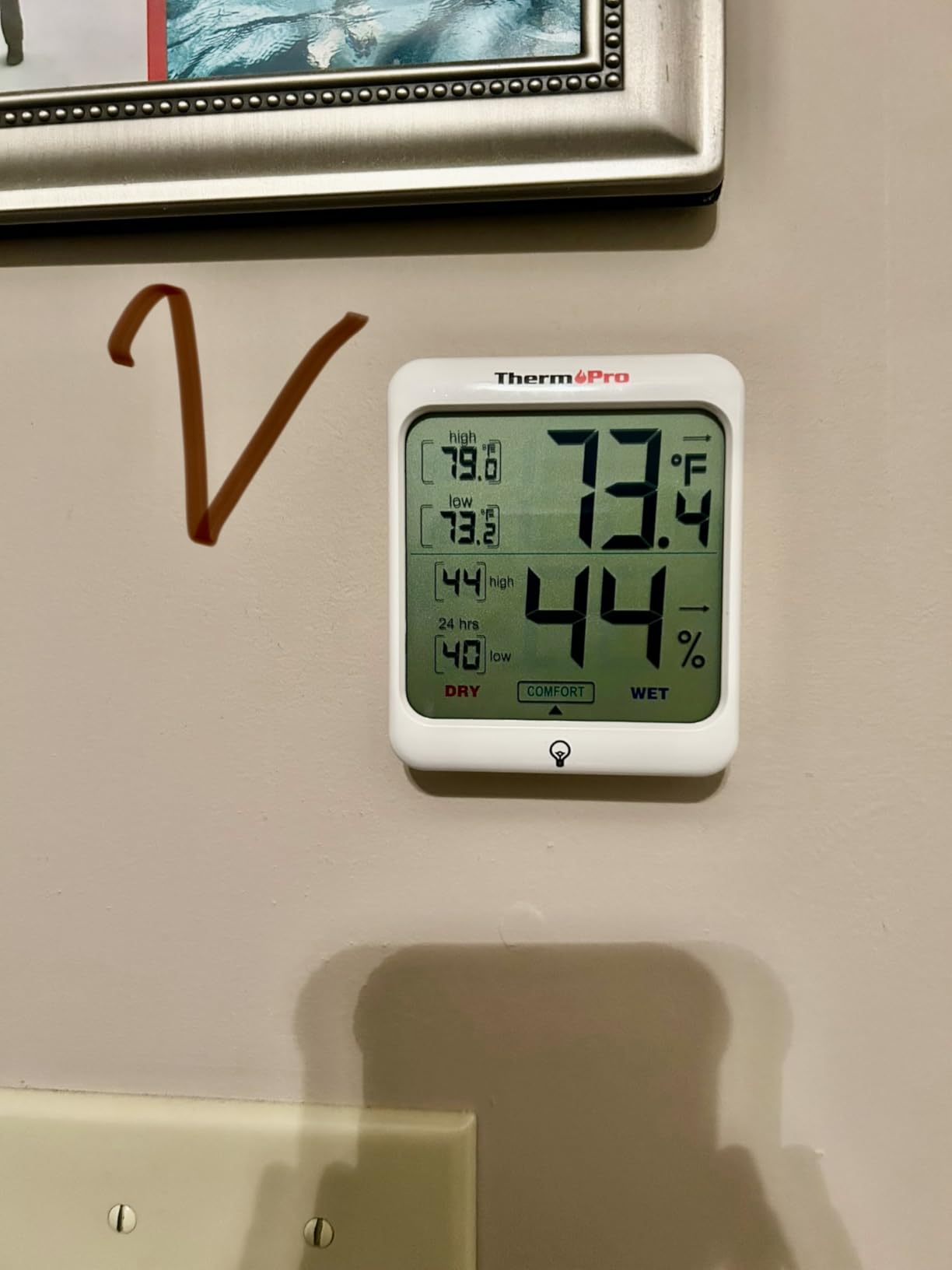 ThermoPro TP53 Digital Hygrometer Indoor Thermometer for Home, Temperature Humidity Sensor with Comfort Indicator & Max Min Records, Backlit Display Room Thermometer Humidity Meter customer photo 2