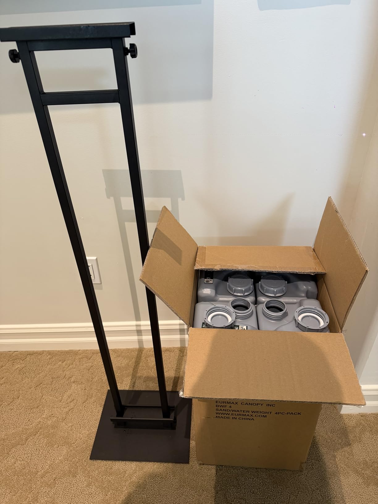 Eurmax USA 4-Pack Universal Upgraded Commercial Canopy Weights - Leg Weight Bottles for Pop Up Canopy Tents, Gazebos and Shelters - Easy Wrap-Around Hook and Loop Installation, Multi-Fill: Water, Sand, Gravel and More customer photo 2