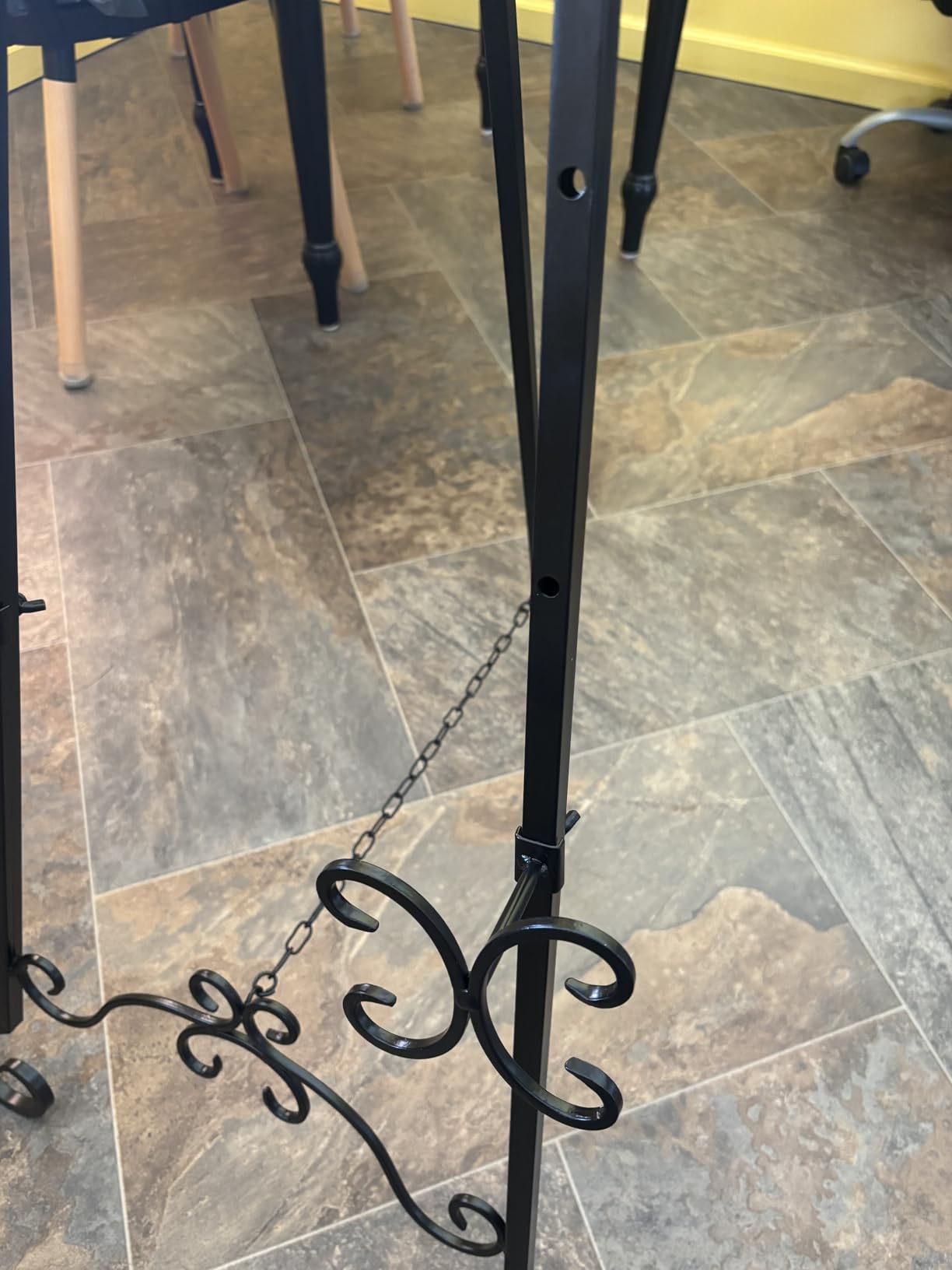 Deco 79 Metal Scroll Display Easel Tall Adjustable Floor 3 Tier Floor Standing Easel, Display Stand 21