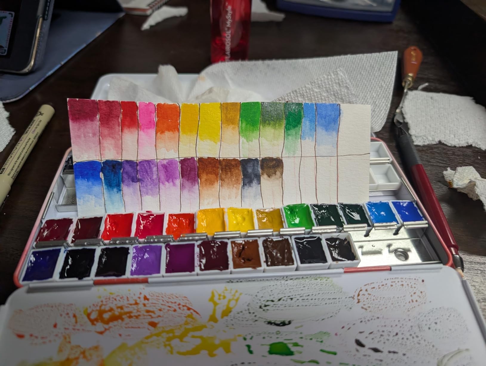 Holbein Transparent Watercolor Painting Botanical Art 24 Color Set 003455 5 ml customer photo 1