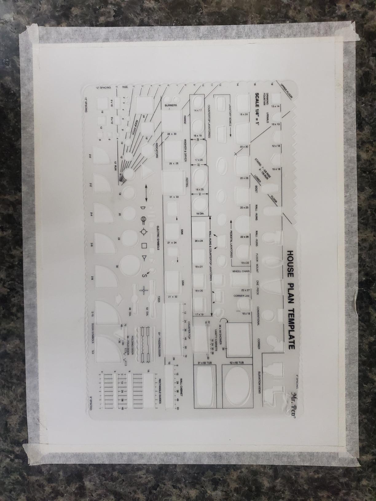 Mr. Pen- House Plan, 3 pcs, Interior Design and Furniture Templates, Clear Flexible Plastic, Drafting Tools, Ruler Shapes for Architecture, 1/4 Inch Scale, Kitchen, Bath, Bedroom, Office, Living Room customer photo 2