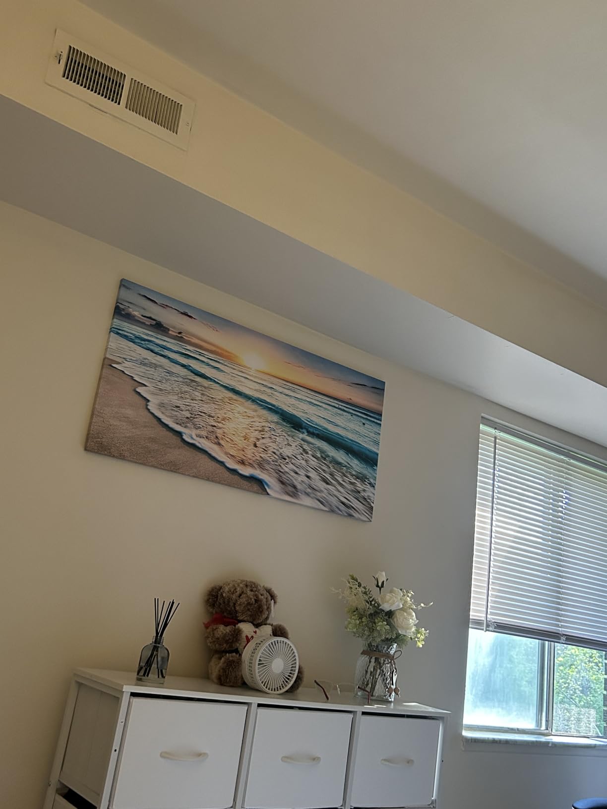 Baisuart Canvas Prints Wall Art Beach Sunset Ocean Waves Nature Pictures Stretched Canvas Wooden Framed for living Room Bedroom and Office customer photo 1