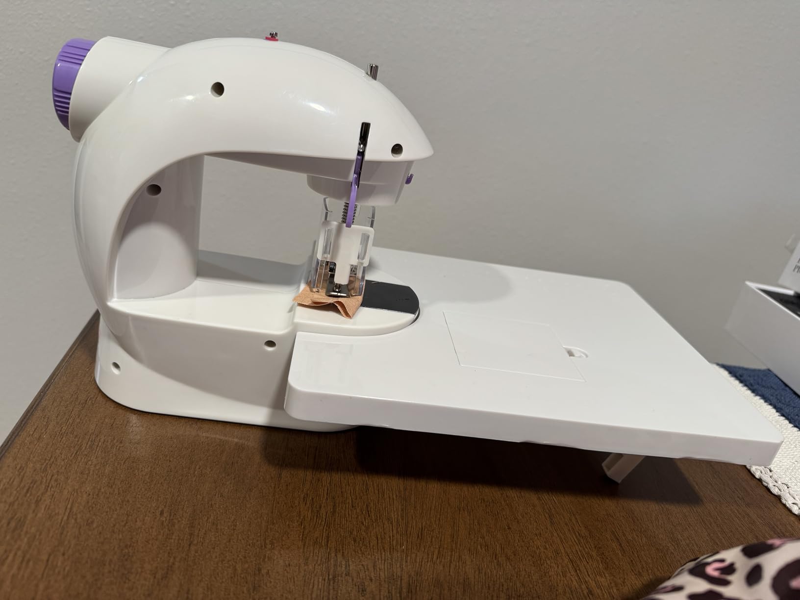Sewing Machine for Beginners [Full Set] with Finger Guard and Fabric Bundles - Mini Sewing Machine with Sewing Kits, Foot Pedal, US Adapter and Extension Table customer photo 1