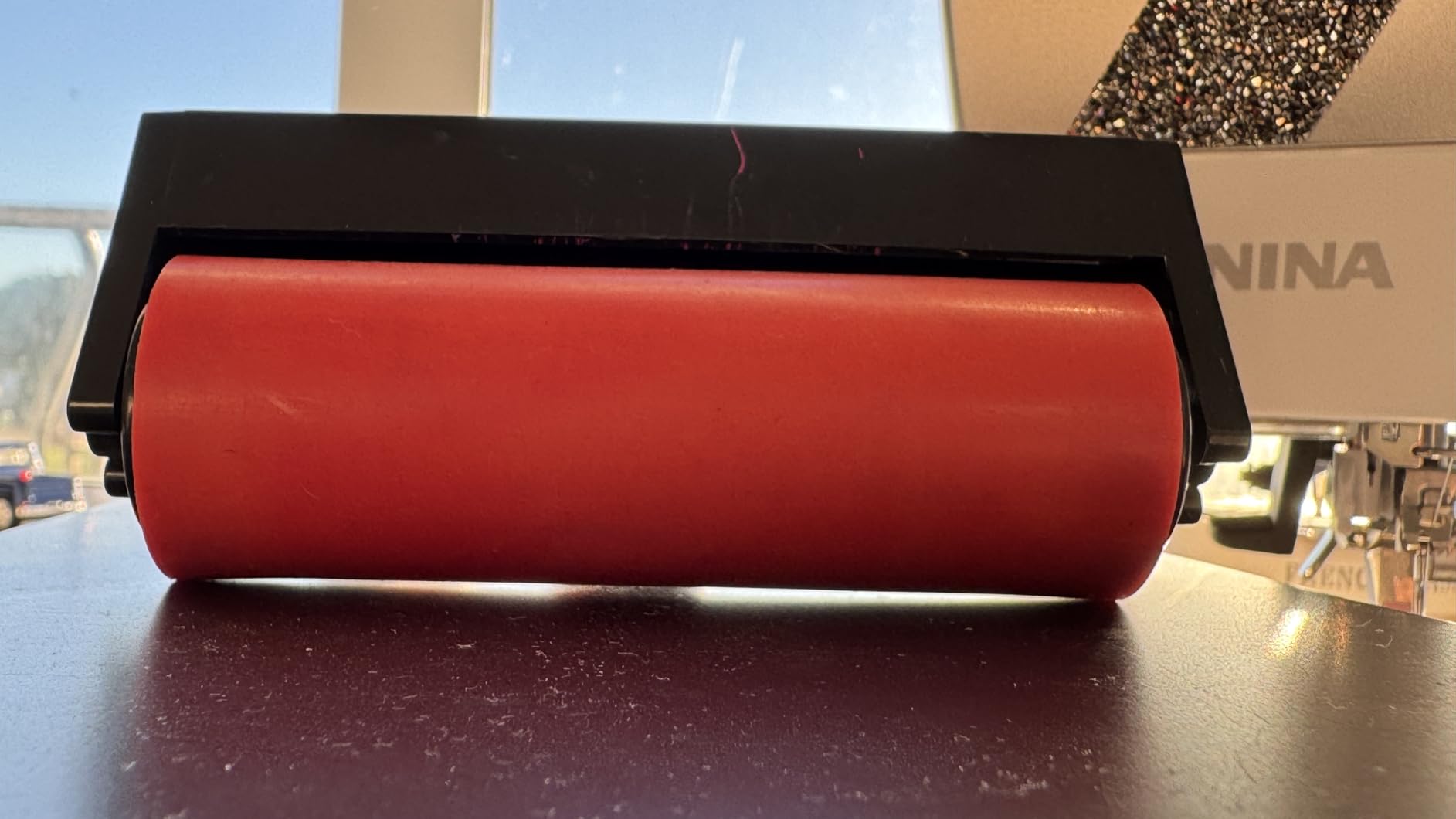 Gel Press Rubber Brayer - for Printmaking, Scrapbooking, Paper Crafts, Home Decor & More - 4 Inches, Red & Black customer photo 2