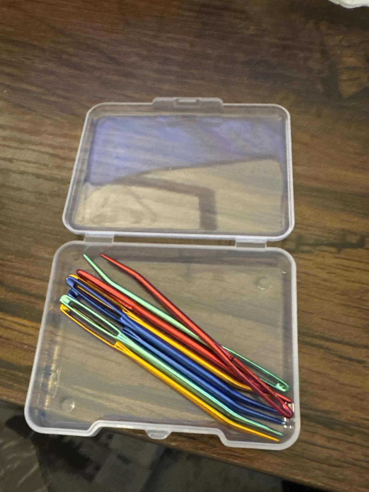 Bent Tip Yarn Needles, Large Eye Darning Tapestry Pin with Storage Case, Blunt Aluminum Alloy Pin for Crochet Knitting End Finishing Amigurumi Craft Sewing customer photo 1