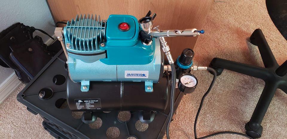 Master Airbrush Model TC-96T Air Brush Compressor Kit - Cool Runner Professional Twin-Piston Airbrush Compressor with 1.5 Gallon Air Tank, Regulator, Gauge, Water Trap Filter & Air Hose customer photo 2