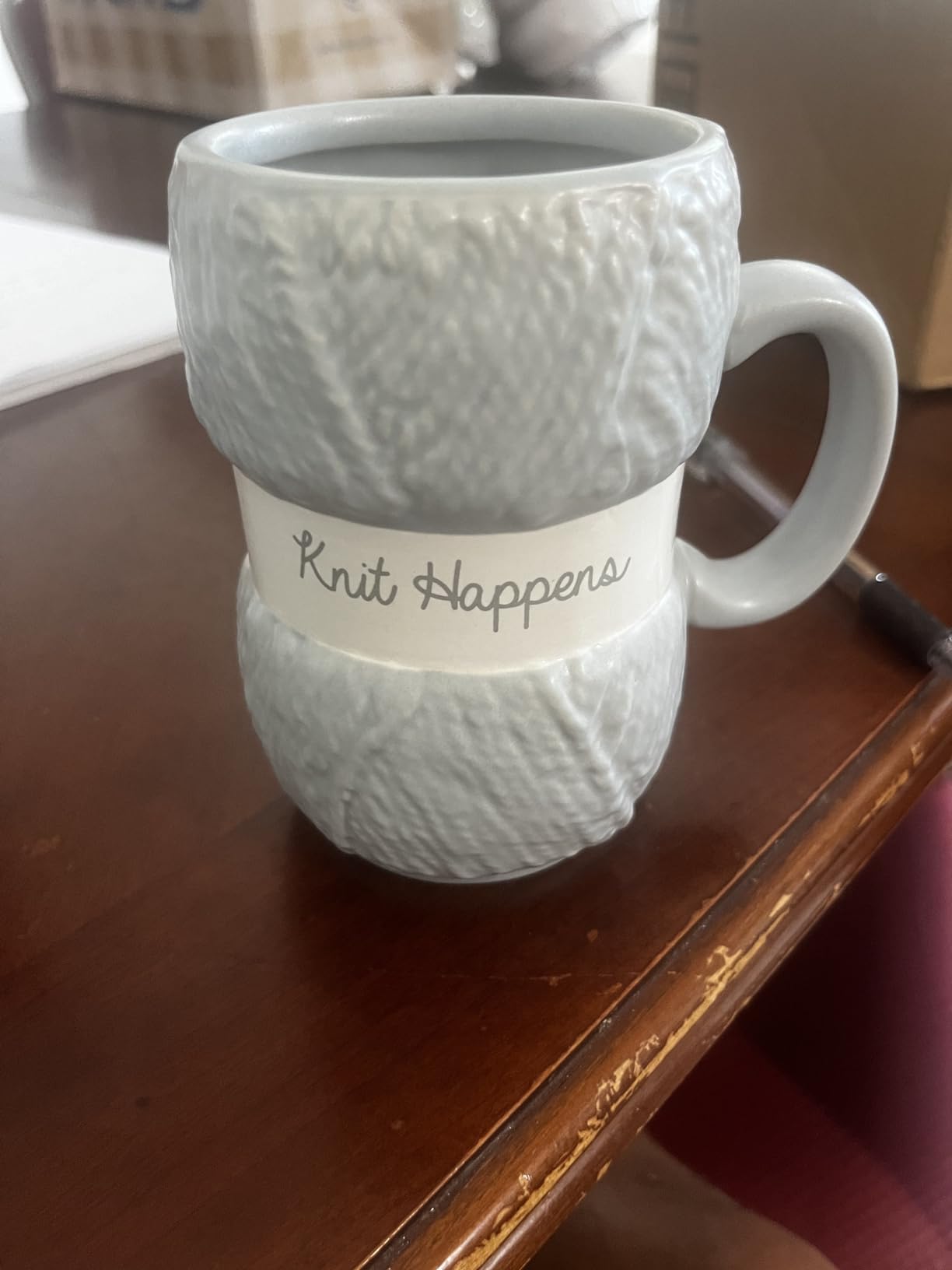 Boxer Gifts Knitting Gift Mug For Knitters - Knit Happens - Yarn Design - Gag Funny Gift For Her customer photo 1