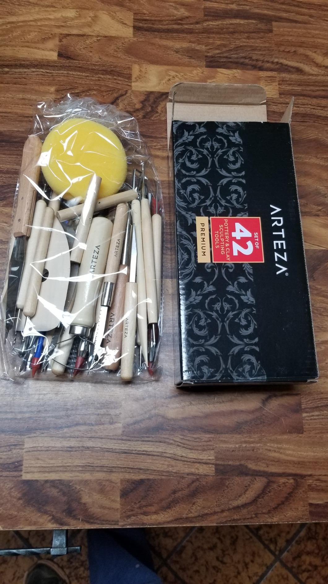 ARTEZA Pottery & Polymer Clay Tools, 22-Piece Sculpting Set, Steel Tip Tools with Wooden Handles, Craft Kit for Modeling, Carving customer photo 2