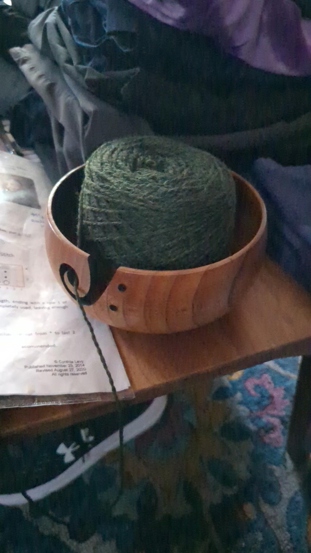 Wooden Yarn Bowl, Knitting Yarn Bowl with Holes Storage Handmade to Prevent Slipping, Perfect Yarn Bowl for Crocheting and Knitting Mothers Day Gift 6