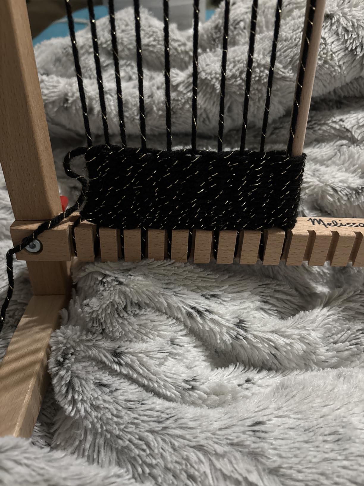 Melissa & Doug Wooden Multi-Craft Weaving Loom: Extra-Large Frame (22.75 x 16.5 inches) customer photo 1